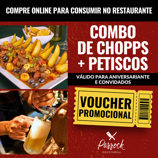 Combo de Chopp + Petiscos (Válido para aniversariante e convidados)